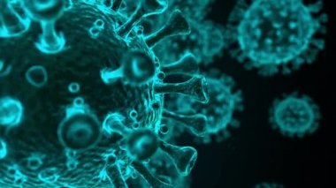 Coronavirus SARS - COVID - Tıbbi 3D animasyonu kapat
