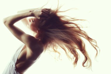 güzel kadın modeli ile taze makyaj Glamour portresi ve 