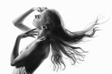 güzel kadın modeli ile taze makyaj Glamour portresi ve 