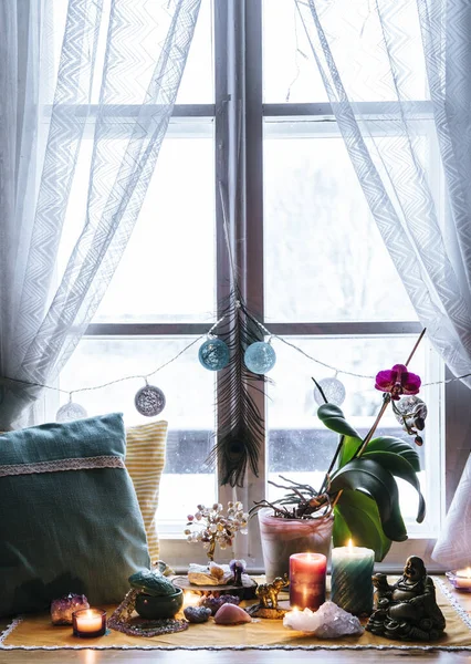 Feng Shui Sunağı Evde Oturma Odasında Yatak Odasında Zenginlik Refah — Stok fotoğraf