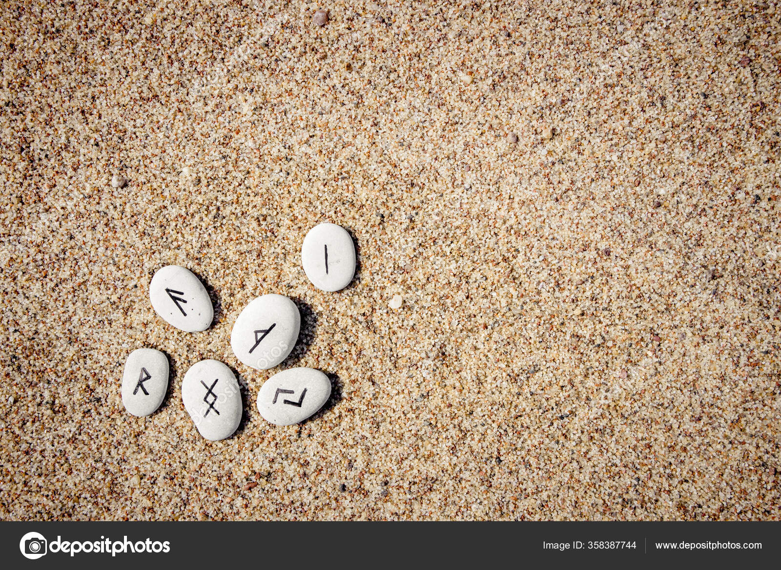 White Sea Pebbles Stones Hand Made Rune Stones Black Symbols — Stock ...