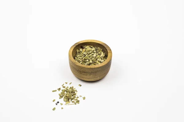 Yerba Mate Tea Wooden Cup Isolated White Background Dried Yerba — Stock Photo, Image