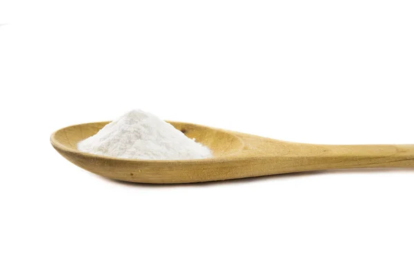 Baking Soda Sodium Bicarbonate Sodium Hydrogen Carbonate Light Wooden Spoon — Stock Photo, Image