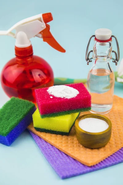 Natura Eco Friendly Fatti Casa Detergenti Naturali Bicarbonato Sodio Aceto — Foto Stock