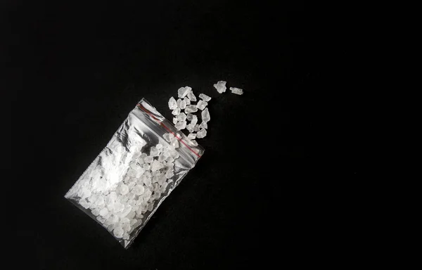 Концептуальне Зображення Концепції Солей Ванни Синтетичних Катонів Наркотиків Білий Кристалічний — стокове фото