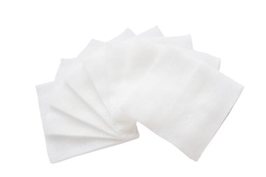 İzole edilmiş beyaz arka planda, fan şeklinde peçete yığını. jpg