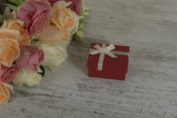 bouquet of natural flowers of a rose on a white background