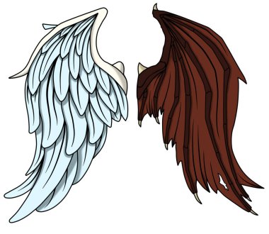 İblis ve Melek kanadı vektör biçiminde