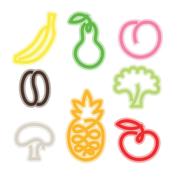 Fruit icon set — Stock Vector