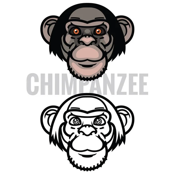 Illustration vectorielle de tête de singe — Image vectorielle