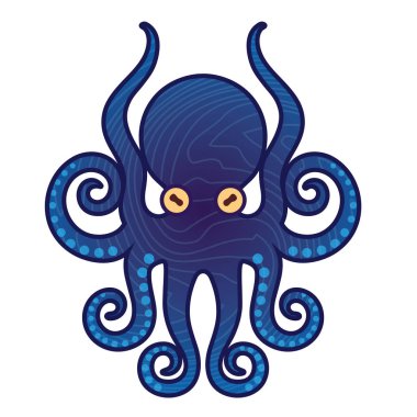 Ahtapot vektör çizim