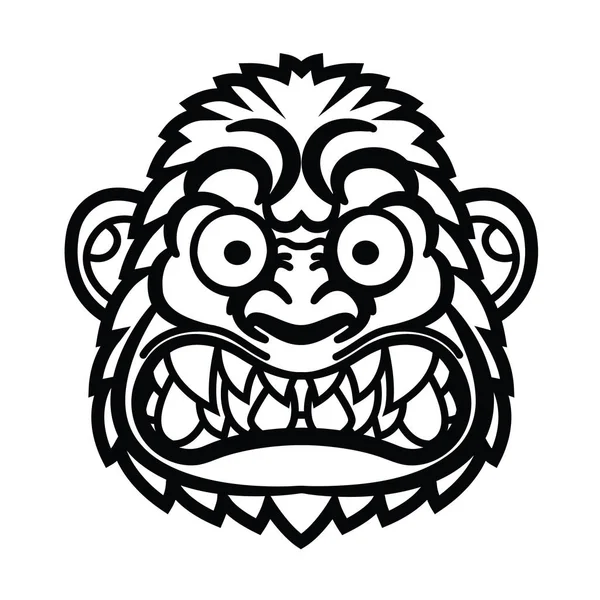 Angry monkey hoofd — Stockvector