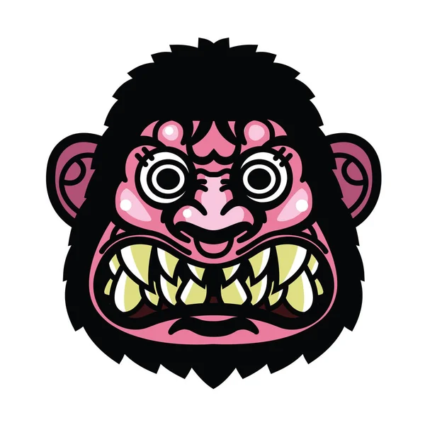 Cabeça de macaco zangada —  Vetores de Stock