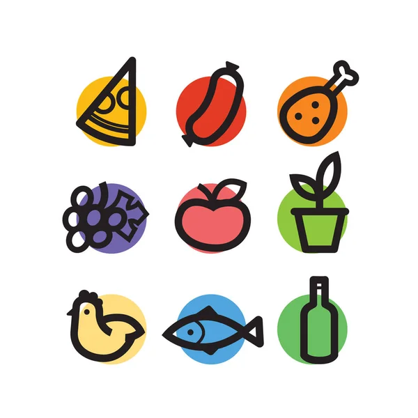 Stylized food icons — Stock Vector