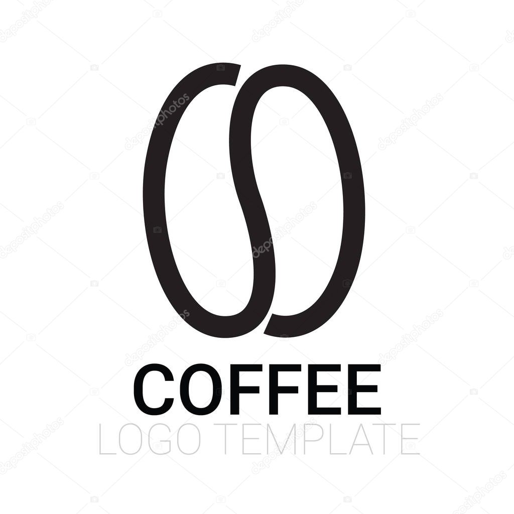 Stylized food icons - line draving coffee grain