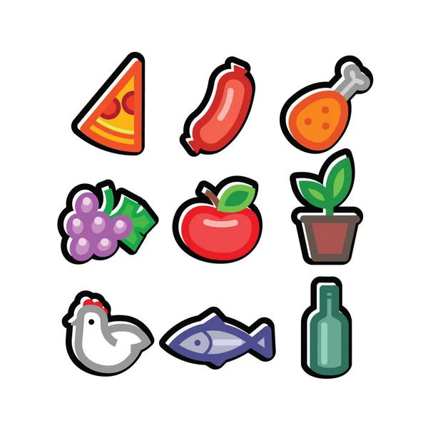Stylized food icons — Stock Vector
