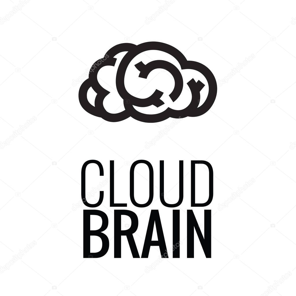 Brain Logo Template - Smart Cloud Abstract Vector Logo Isolated