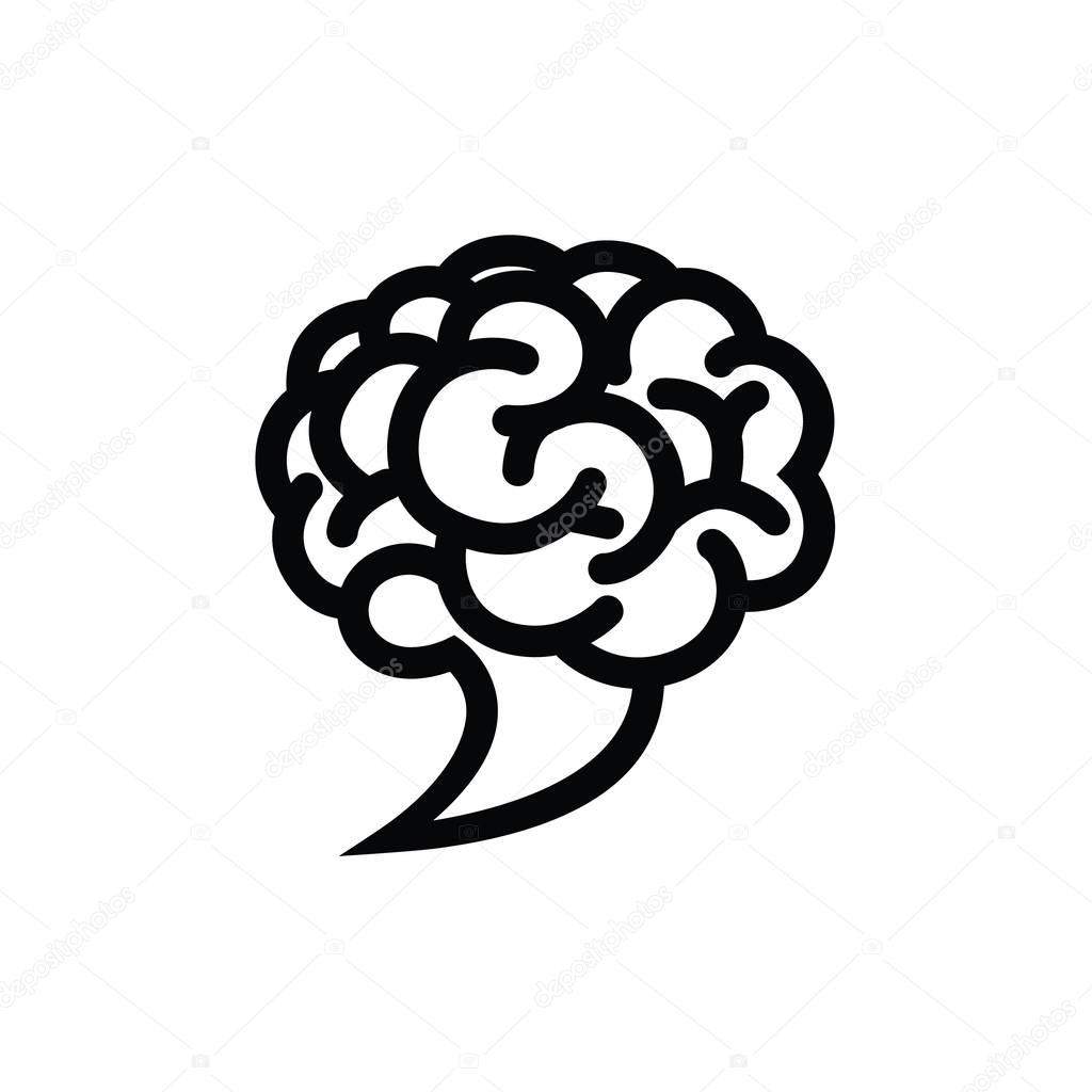 Brain Logo Template - Smart Cloud Abstract Vector Logo Isolated