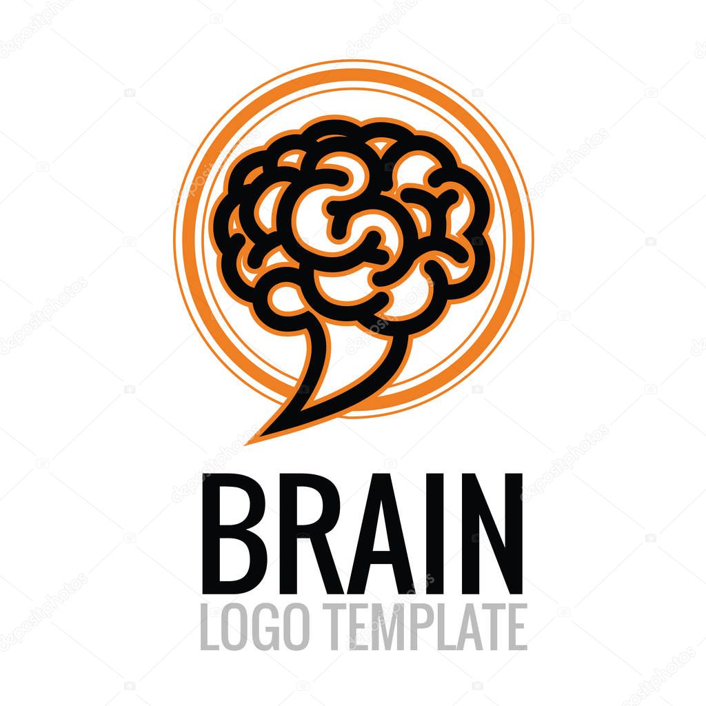 Brain Logo Template - Smart Cloud Abstract Vector Logo Isolated