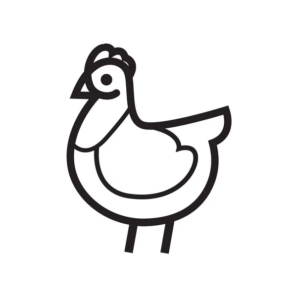 Pollo vector icono lineal estilo plano — Archivo Imágenes Vectoriales