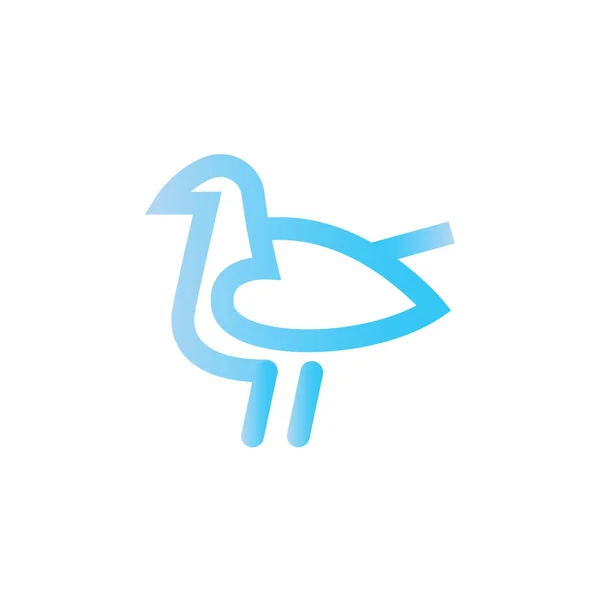 Templat gaya linier logo burung - Stok Vektor