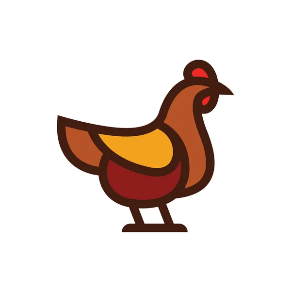 Pollo vector icono lineal estilo plano — Archivo Imágenes Vectoriales