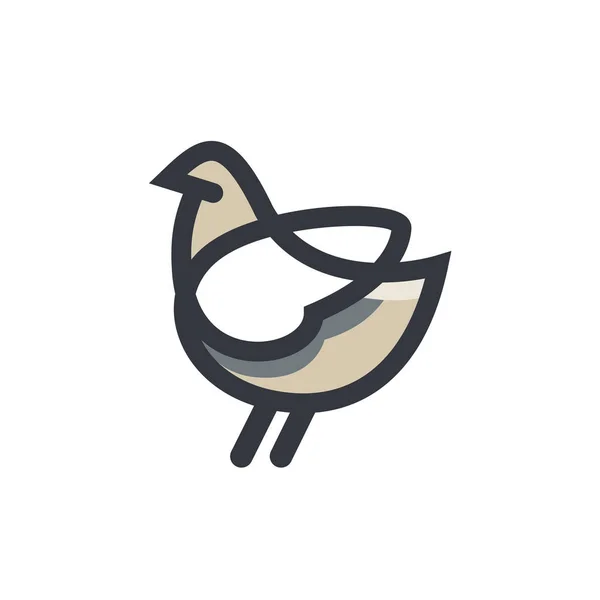 Ptak Logo projekt styl liniowy — Wektor stockowy