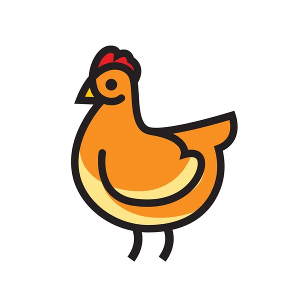 Pollo o gallo icono del vector — Archivo Imágenes Vectoriales