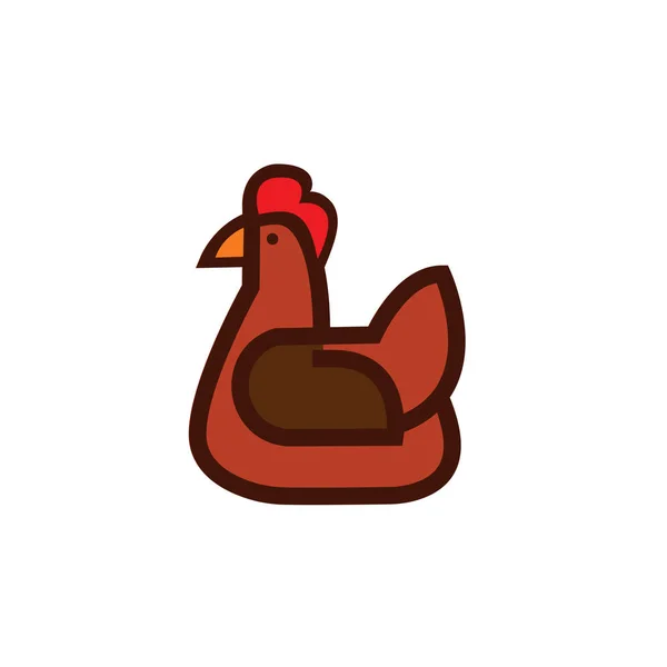 Pollo vector boceto icono lineal estilo plano — Archivo Imágenes Vectoriales