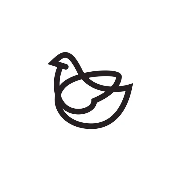 Ptak szablonu w stylu liniowe — Wektor stockowy