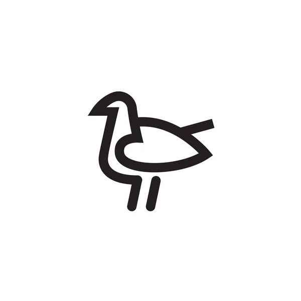 Vogel icon - dunne lijnstijl — Stockvector