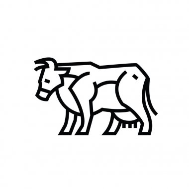 Stilize lineer ineğin çizim