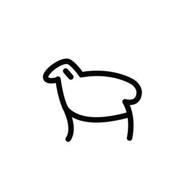 Lineer çizim koyun veya ram stilize