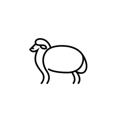 Lineer çizim koyun veya ram stilize