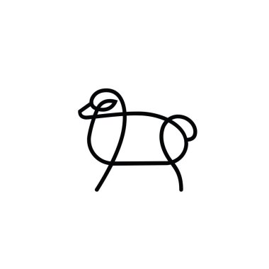 Lineer çizim koyun veya ram stilize