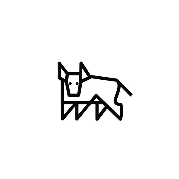 Линейный стилизованный рисунок быка или коровы — стоковый вектор
