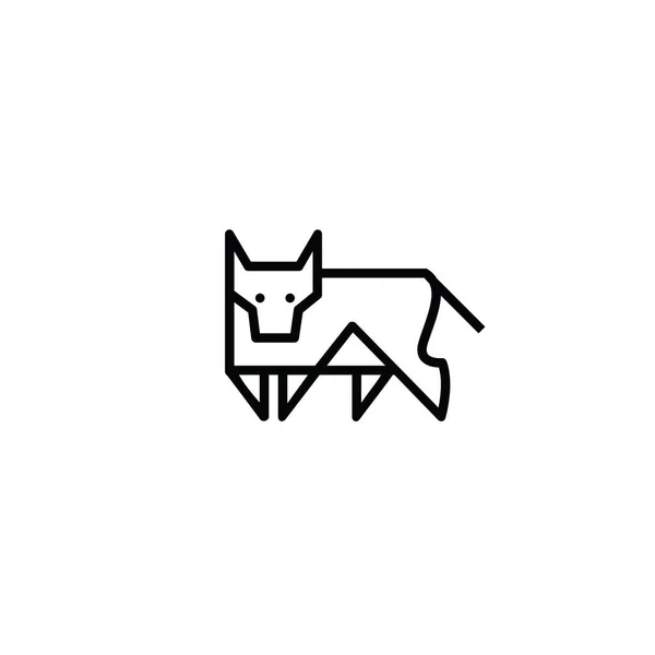 Lineaire gestileerde tekening koe of stier ox — Stockvector