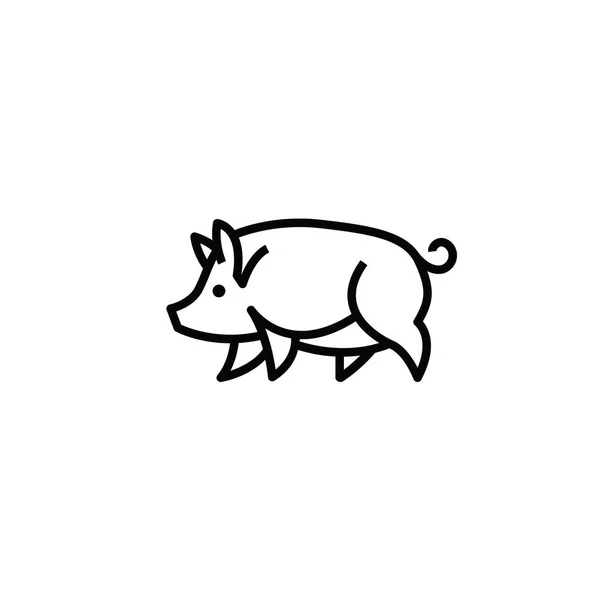 Линейный стилизованный рисунок свиней — стоковый вектор