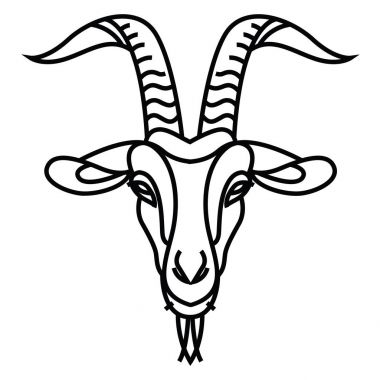 Lineer çizim keçi kafası stilize