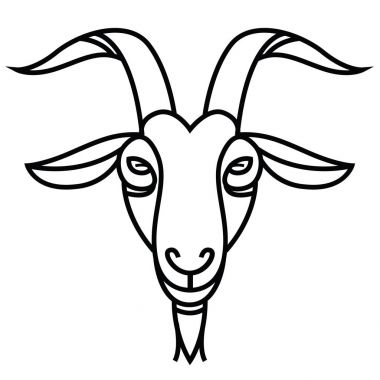 Lineer çizim keçi kafası stilize