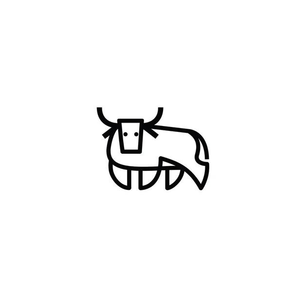 线性风格化绘制的公牛牛或牛 — 图库矢量图片