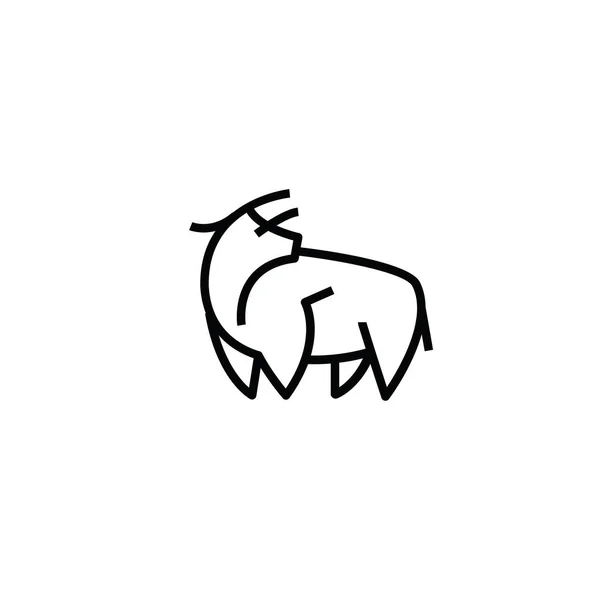 Lineare stilisierte Zeichnung von Stier oder Kuh — Stockvektor