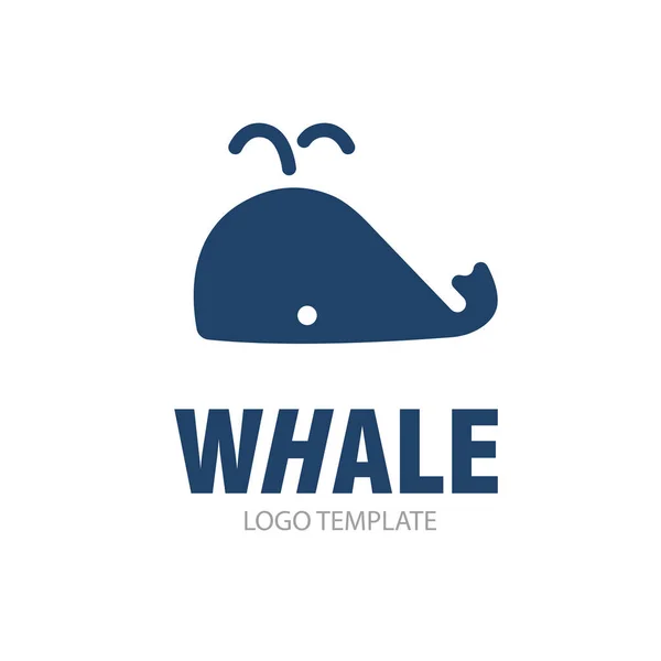 Desenho estilizado linear de baleia — Vetor de Stock