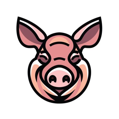 vector image of swine head clipart