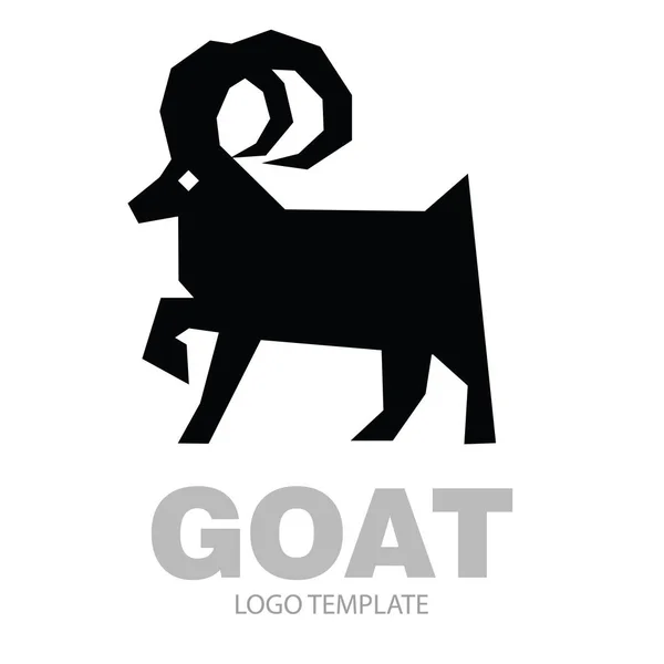 Silhouette stylized drawing goat or nanny — Stock Vector