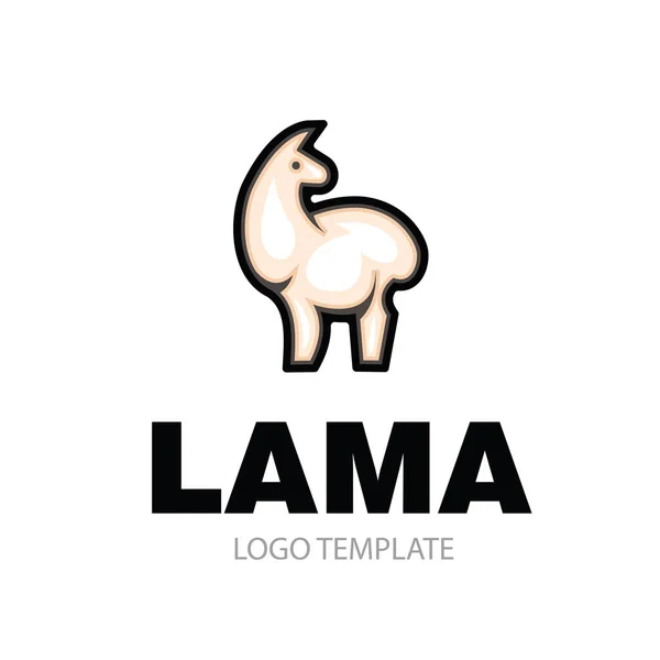 Fluffy and gentle light llama — Stock Vector