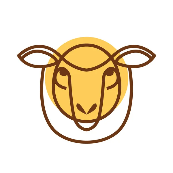 Cabeça de desenho de ovelhas — Vetor de Stock