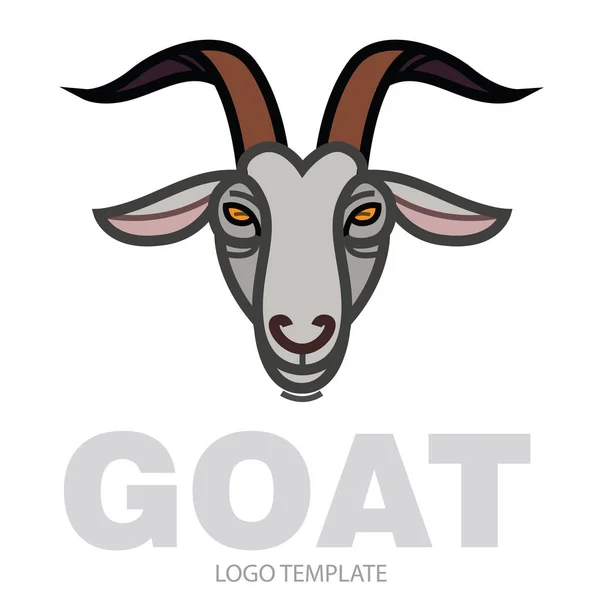 Linear stylized drawing Goat's head — Stock Vector