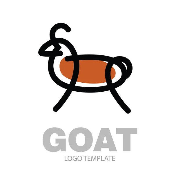 Couleur stylisé dessin chèvre ou nounou-chèvre — Image vectorielle