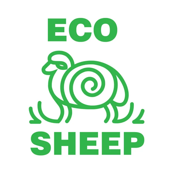 Dibujo lineal estilizado de ovejas — Vector de stock